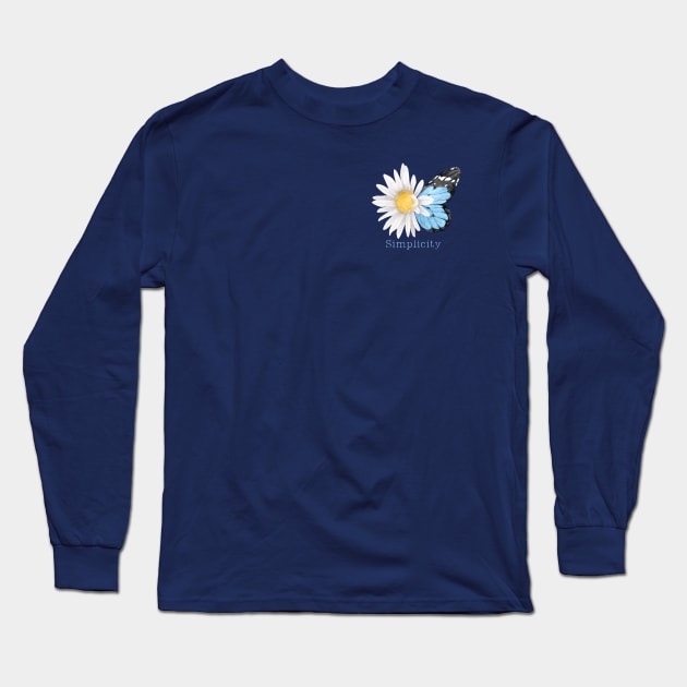 Simplicity Butterfly Blue Long Sleeve T-Shirt by LylaLace Studio